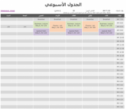 للطلاب والطالبات: جدول اكسل تفاعلي لترتيب ومتابعة مواد الجدول والأعمال الأسبوعية