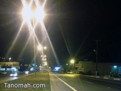 بلدية تنومة تنتهي من مشروع إضاءه  المدخل الجنوبي
