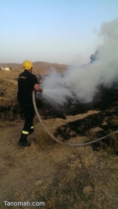 حريق في مزارع ببللحمر واللواء الشهري يطالب المواطنين بالإبلاغ عن المتسببين في الحرائق
