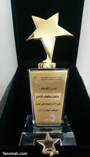 عبدالعزيز بن عبدالوهاب يحصل على جائزة التميز 2014م