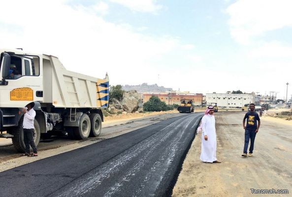 بلدية #النماص تواصل عملها في تطوير الشوارع لحل مشكلة الاختناقات المرورية