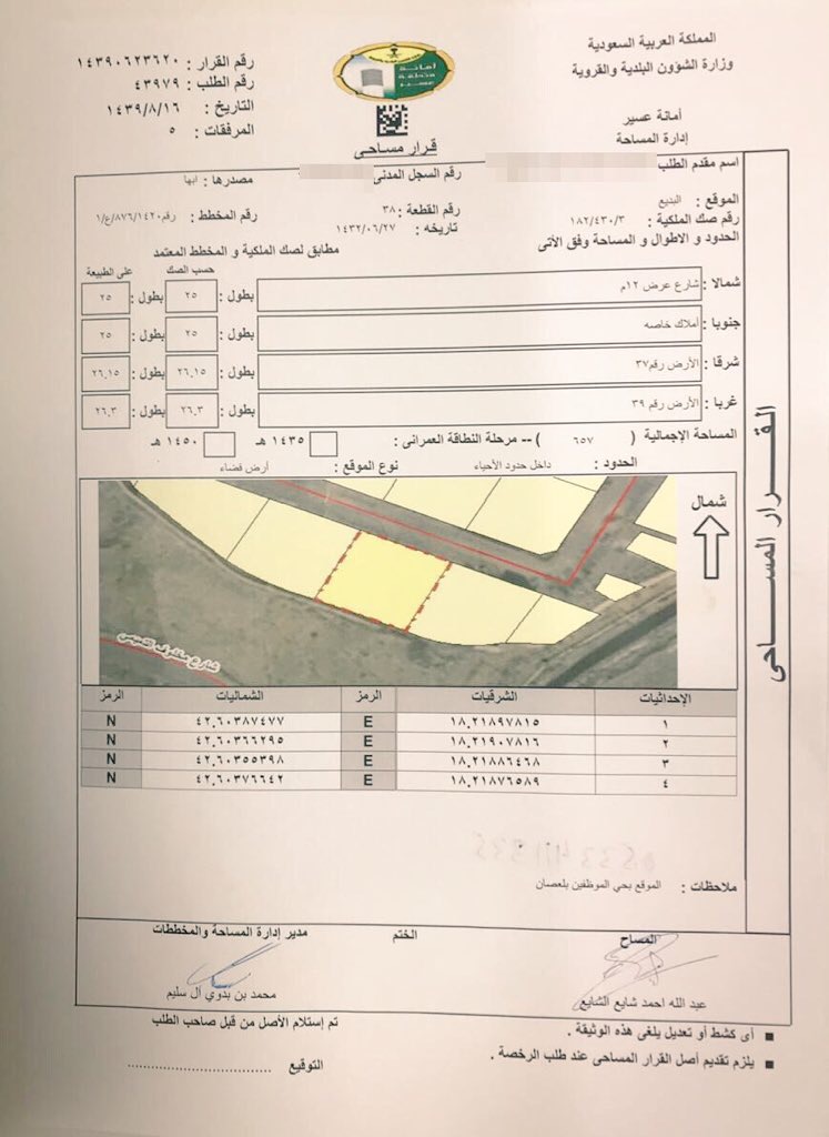 أمانة عسير : تصدر اكثر من 1000 قرار مساحي عبر نظام " بلدي"