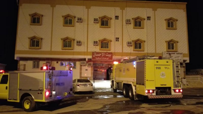 مكيف يتسبب في حريق مبنى خيرية #بارق