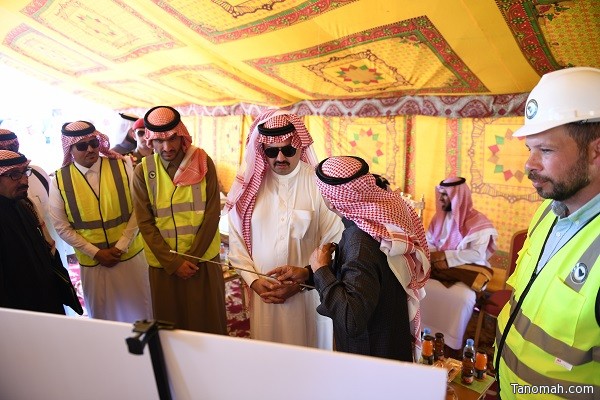 الأمير تركي بن طلال يدشن مشروع عقبة خشم عنقار كحلاء الحدودية تنومة