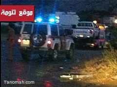 حادث تصادم بين مركبتين في وادي مليح 