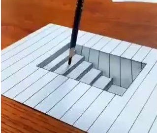 طريقة جميلة لرسم ثلاثي الأبعاد